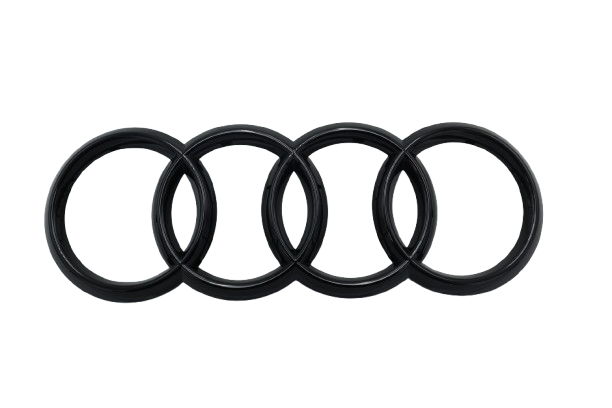 Original Audi Q8 RSQ8 Emblem Schriftzug Audi Ringe schwarz-glänzend vorne