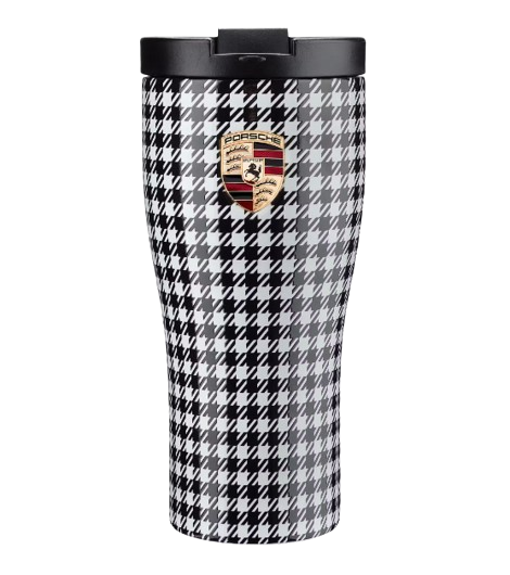 Original Porsche Thermobecher Pepita Wappen Logo Emblem Becher