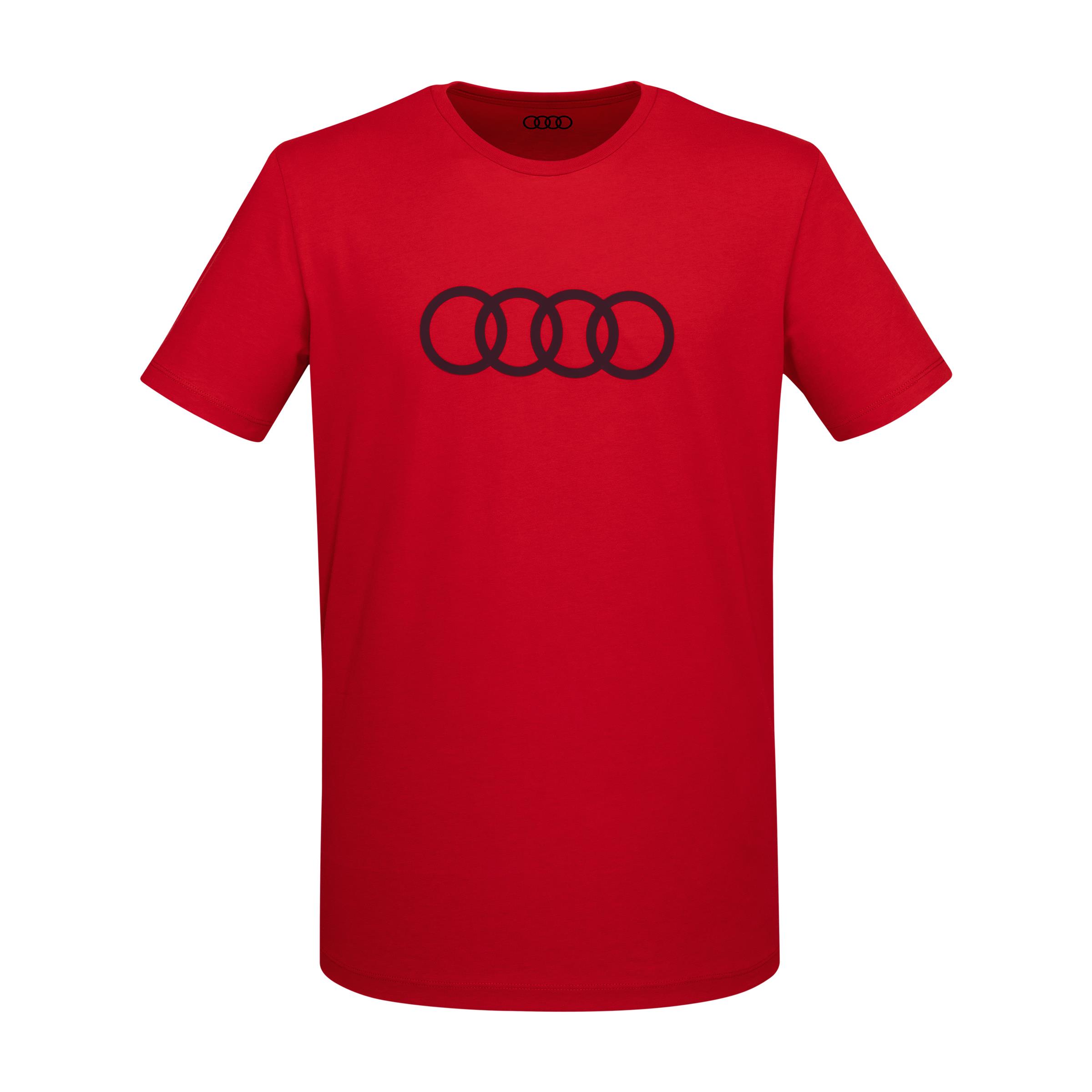 Original Audi T-Shirt Ringe, Herren, rot