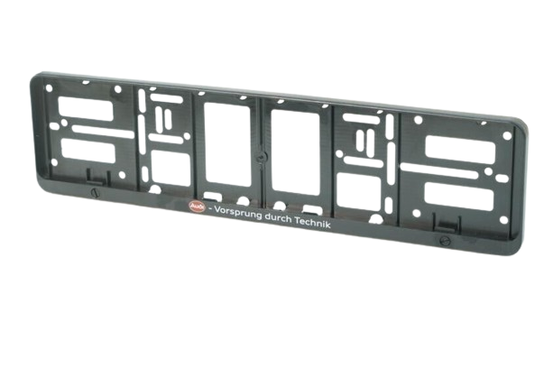 Original Audi "SET" Heritage Kennzeichenhalter "Vorsprung durch Technik"