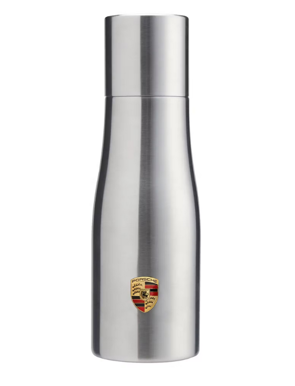Original Porsche Thermo-Isolierflasche Wappen Logo Emblem
